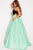 59906 Sleeveless High Halter A-line Dress