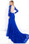Rachel Allan Prima Donna - 5990 Long Sleeve Beaded Lace Mermaid Gown in Blue