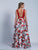 Dave & Johnny - A5991 Deep V-Neck Floral Evening Gown in Print