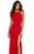 Alyce Paris - 599961 Halter Fitted Evening Dress with Slit In Red
