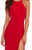 Alyce Paris - 599961 Halter Fitted Evening Dress with Slit In Red
