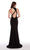 Alyce Paris - 59998 Asymmetric Jersey Sheath Dress in Black