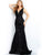 Jovani - 59999 Embroidered Plunging V-Neck Dress In Black