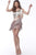 Jovani - 1411 Asymmetric Neck Fringe Sheath Dress In Multi-Color