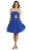 Straight-Across Bejeweled Tulle Cocktail Dress