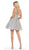 May Queen - MQ1645 Beaded Lace Ornate Illusion Cutouts Cocktail Dress In Silver