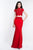 Intrigue - 426 Cap Sleeve Illusion High Neck Embroidered Gown In Red