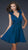 La Femme - Interweaved V-Neck A-Line Cocktail Dress with Bow Accents 17044 In Green