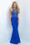 Halter Style Jewel Long Sheath Dress 11111