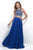 Two Piece Halter Open Back Chiffon Gown 11328
