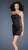 La Femme - Sequined Sheath Cocktail Dress with Sheer Panels 18137 In Black