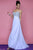 Blush - Strapless Sequined Long Dress 9587 in White