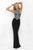 Blush - Embellished High Neck Jersey Sheath Gown 11072 in Black
