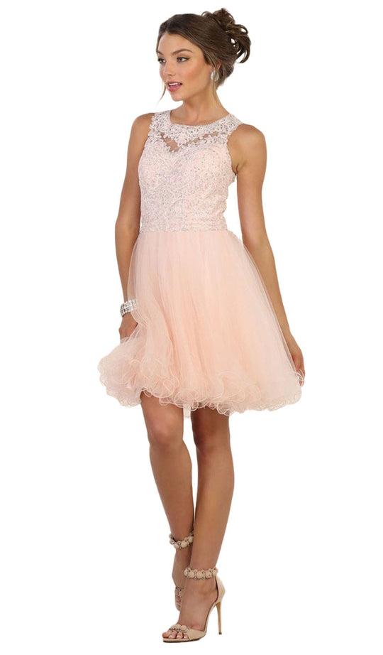 Embellished Jewel A-line Homecoming Dress