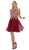 May Queen - MQ1646 Embroidered Halter A-line Dress In Red
