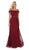 May Queen - MQ1611 Pleated Square A-Line Evening Dress In Red