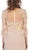 May Queen - MQ1637 Illusion Quarter Sleeve Appliqued Sheath Gown In Neutral