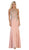 May Queen - MQ1629 Gold Appliqued Illusion Jewel Long Gown In Pink and Gold