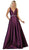 May Queen - Illusion Plunging Neck Sleeveless Satin A-Line Gown MQ1683 - 1 pc Ivory In Size 16 Available