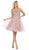 May Queen - MQ1658 Lace Applique Illusion Scoop Neck Cocktail Dress In Purple