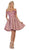 May Queen - MQ1634 Embellished Plunging Off-Shoulder A-line Dress In Pink