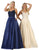 May Queen - MQ1685 Sleeveless Beaded Mesh Lace Back A-Line Satin Gown In Blue and Neutral