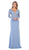 May Queen - MQ1630 Lace Appliqued Plunging V-Neck Gown In Blue