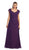 Cap Sleeve Beaded Lace Bodice Long Evening Dress