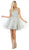 May Queen - MQ1681 Embellished Illusion Bateau Tiered A-line Dress In Silver