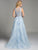 Lara Dresses - Sleeveless Jewel Neck Long Floral Gown 33215 in Blue