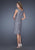 La Femme - Folded Off-Shoulder Lace Cocktail Dress in Gray
