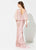 Ivonne D for Mon Cheri - 219D82 Embroidered Lace V-neck Chiffon Dress In Pink