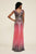 Tadashi Shoji - Sequined Ombre V-Back Column Gown In Pink and Black