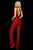 Sherri Hill - 53129 Long Beaded Deep V-neck Jumpsuit In Red