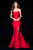 Sherri Hill - 51671 Strapless Taffeta Long Mermaid Dress With Train In Red