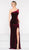 Colors Dress - 2031 Fitted Asymmetrical Dress with Slit in Red