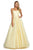 Sherri Hill - 53116 Floral Lace Appliqued Lace-up Back Ballgown In Yellow