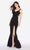 Alyce Paris - 60000 Strappy Caged Back Jersey Sheath Dress In Black