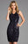 Scala - 60001 Embellished V-Neck Sleeveless Cocktail Dress In Blue and Purple