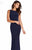 Alyce Paris - 60005 Sleeveless Fitted Bateau Jersey Dress In Blue