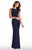 Alyce Paris - 60005 Sleeveless Fitted Bateau Jersey Dress In Blue