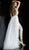 Jovani - 60010 Beaded Deep V-neck Jumpsuit With Tulle Overskirt in White and Neutral