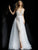 Jovani - Beaded Deep V-neck Jumpsuit With Tulle Overskirt 60010 In Neutral and White