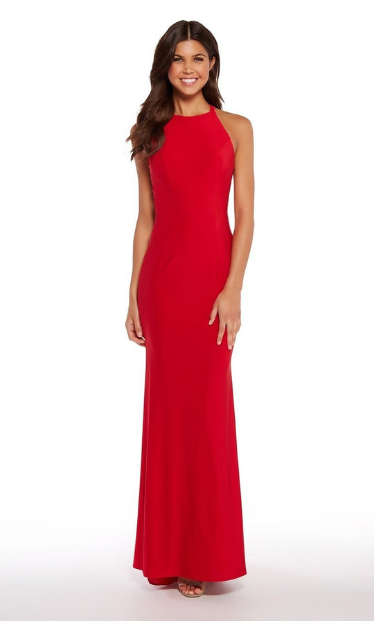 Alyce Paris 60012 Strappy Open Back Bodycon Dress in Red