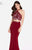 Alyce Paris - 60013 Two Piece Halter Trumpet Dress In Red
