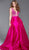 Jovani - 60016 Embellished Deep V-neck Ballgown With Sweep Train in Pink