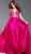 Jovani - 60016 Embellished Deep V-neck Ballgown With Sweep Train in Pink