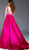Jovani - 60016 Embellished Deep V-neck Ballgown With Sweep Train in Pink