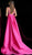 Jovani - 60016 Embellished Deep V-neck Ballgown With Sweep Train in Pink