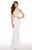 Alyce Paris - 60021 Two Piece Embroidered Halter Dress In White and Neutral